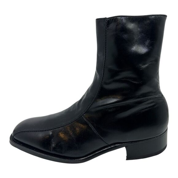 Florsheim Mens Black Leather Round Toe Side Zip Ankle Booties Size 5.5 D - Picture 6 of 16